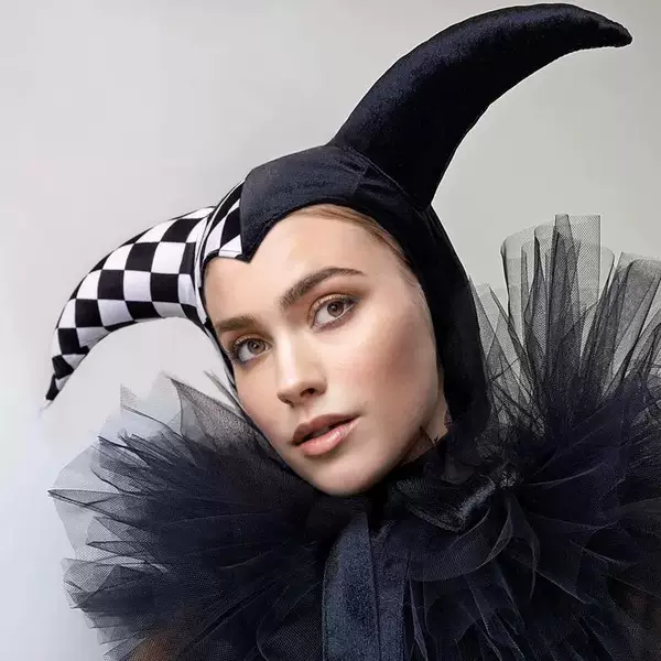 Halloween Gothic Queen Dark Horned Hat Party Ball Performance Costume Festival Costume Props