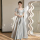Grey Bridesmaid Dress 2024 New Summer Satin High-end Sense Niche Sisters Evening Dress Women's Usual Wear