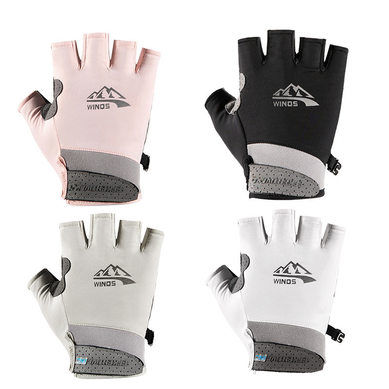 Ice Silk men's and women's gloves men's summer thin outdoor riding driving  slip sun protection leakage finger fishing New gloves_maomaolike.com