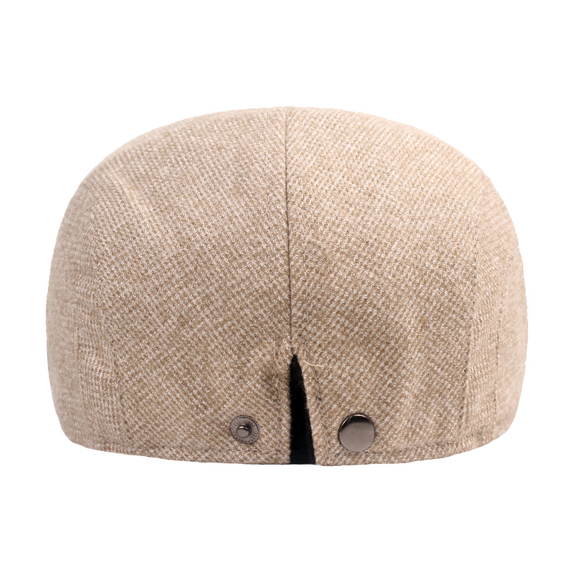 Sombrero de invierno de los hombres y las mujeres engrosada casquillo de pico retro casual sombrero delantero artístico juventud boina viejo sombrero