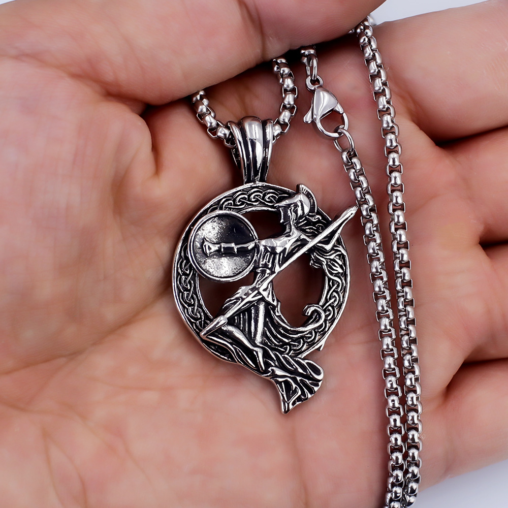Greek goddess + steel chain