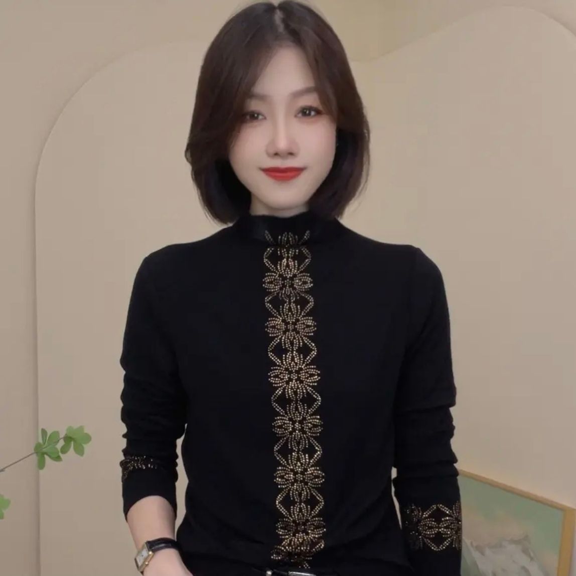 This German-Made, Warm, Stylish, And Youthful Half-High-Neck Long-Sleeved Top Is Perfect For Women's Autumn/Winter Fashi_ecoleips.com