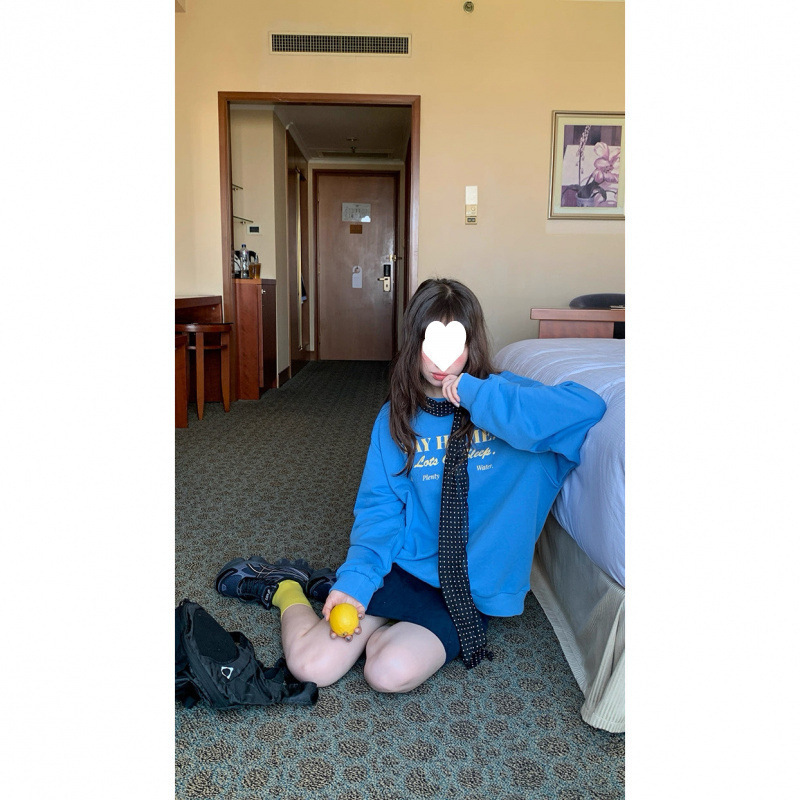 现货高品质【曼巴棉300克+加绒400克】秋冬圆领宽松印花卫衣女|undefined
