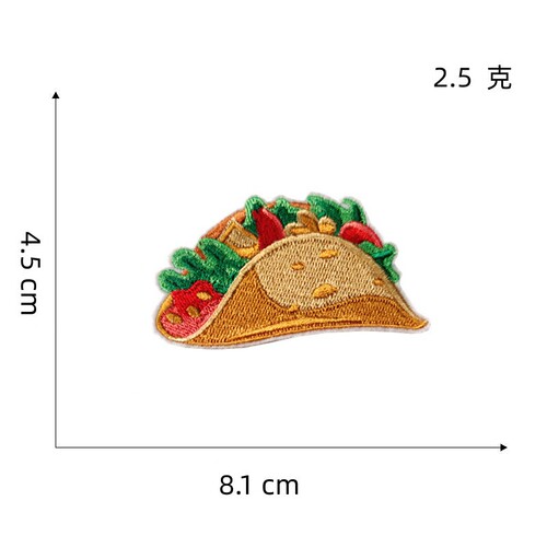 Cross-border Mexican festival cloth stickers, colorful holiday style stamps, beef roll gourmet patches, embroidery wholesale