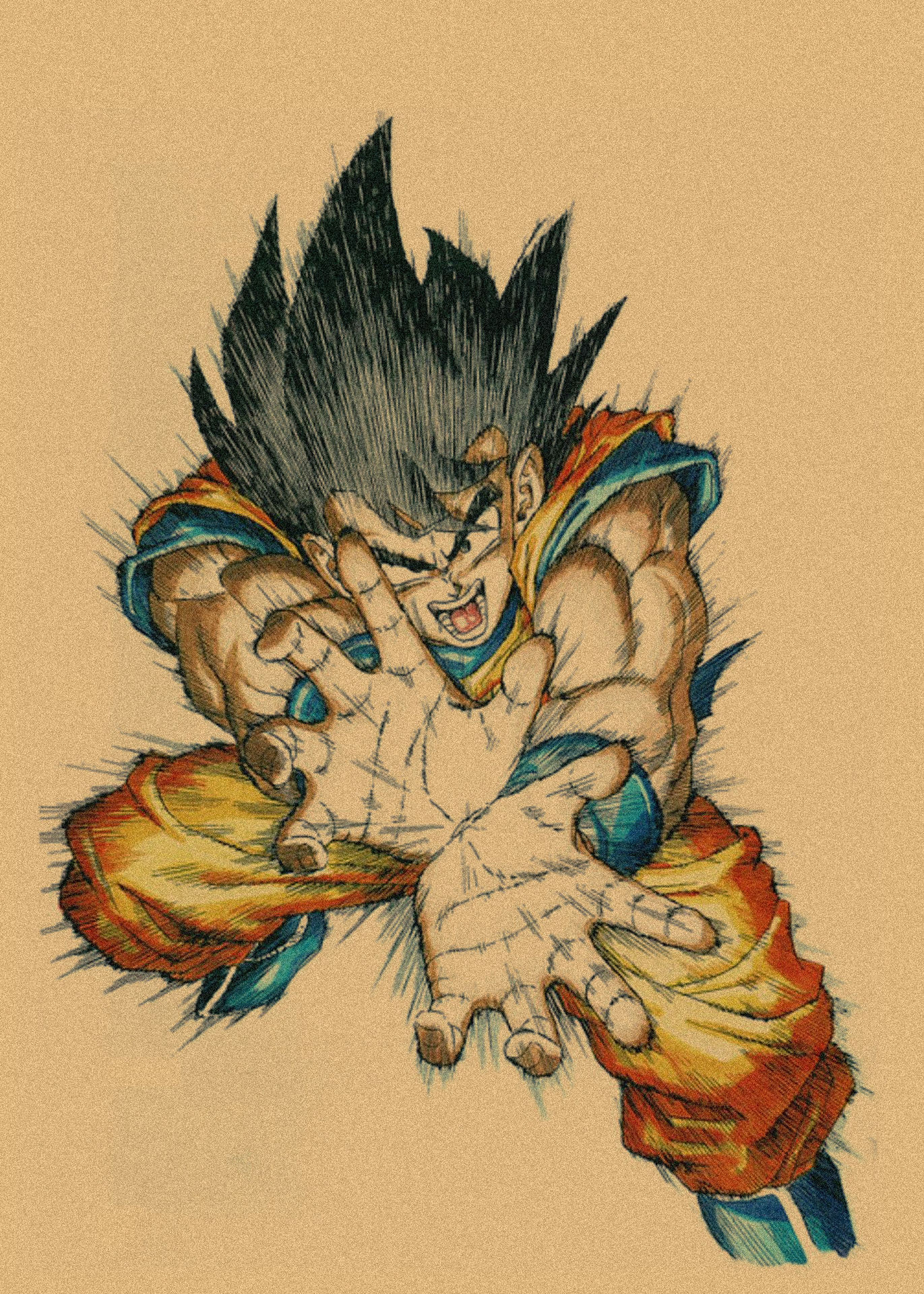 日本式アニメ七龍珠アラレ復古クラフト紙ポスター鳥山明装飾画孫悟空壁画316