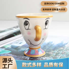 源头厂家景德镇陶瓷马克杯高颜值创意个性可爱卡通陶瓷杯家用商用