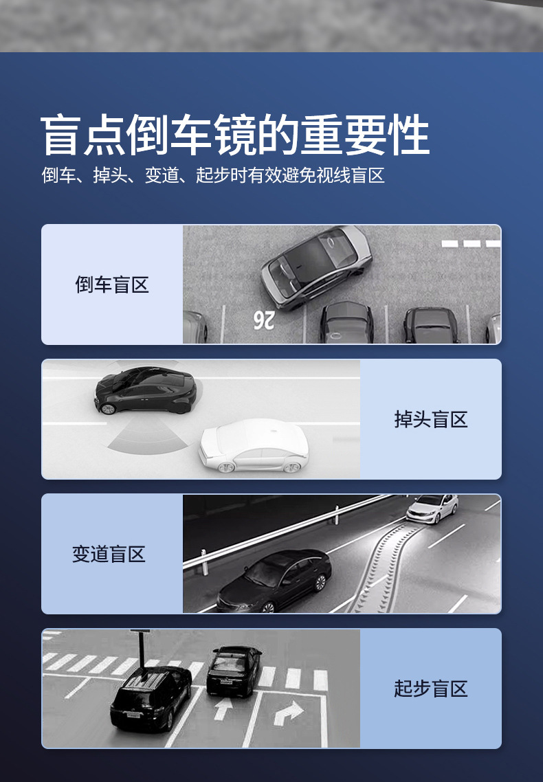 Car Logo Small Round Mirror Rearview Mirror Car Reversing Blind Spot Auxiliary Mirror Reflector 360-Degree Mirror Ultra-Wide Angle
