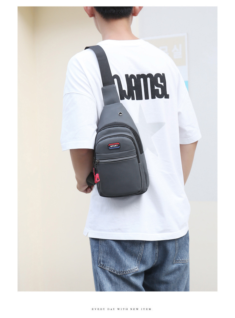 New high-quality waterproof nylon chest bag for men, simple and fashionable chest bag, large-capacity multi-layer crossbody bag, factory direct sales undefined