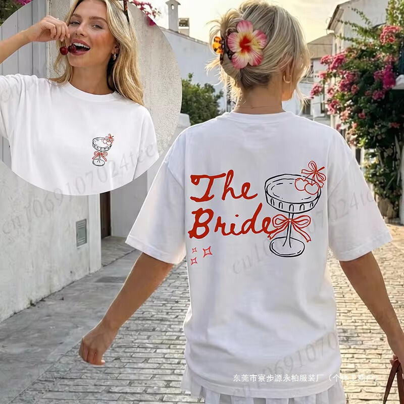 Beach Single Women T-Shirt Personalized Bach Club Shirt Girl Weekend Graphic T-Shirt Bridal Shower