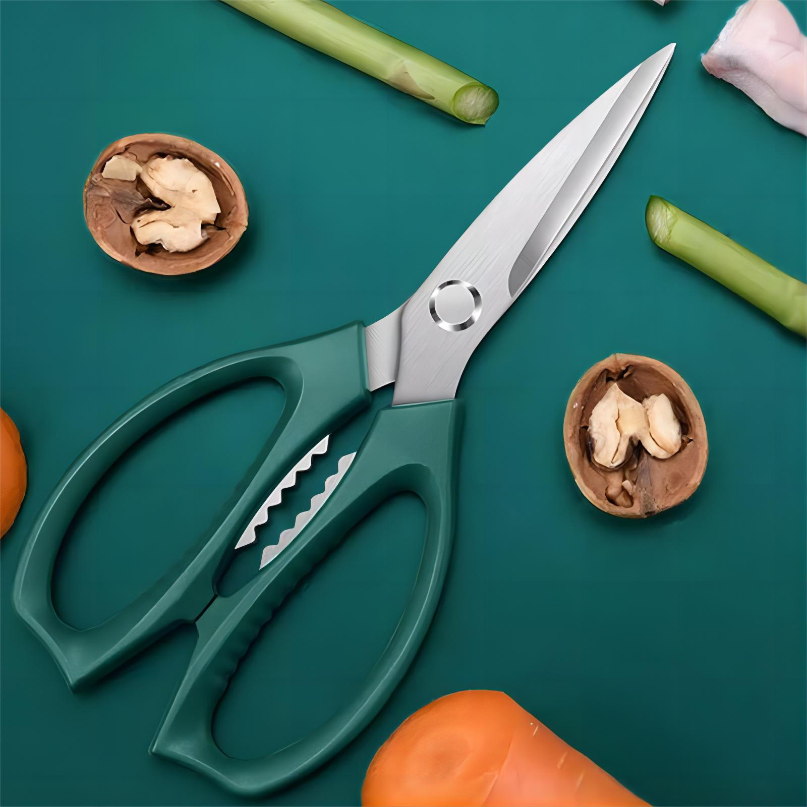 tijeras de cocina multifuncional tijeras de hueso de pollo tijeras de alimentos comerciales tijeras afiladas de acero inoxidable tijeras domésticas tijeras de peces generadoras de magnetismo