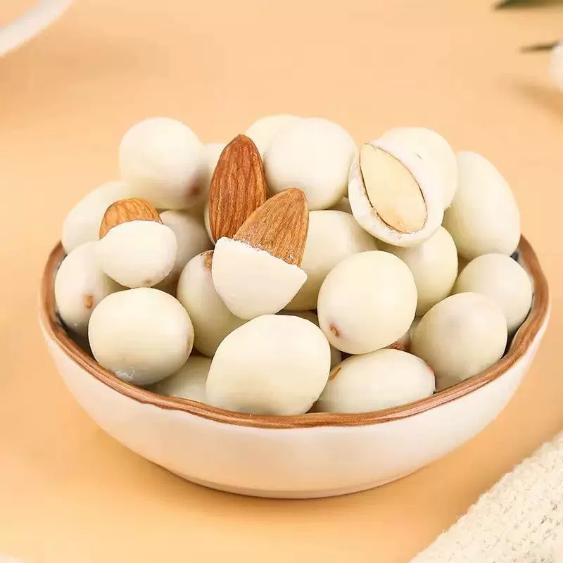 网红酸奶巴旦木仁红枣新疆特产坚果散装巧克力夹心大杏仁休闲零食