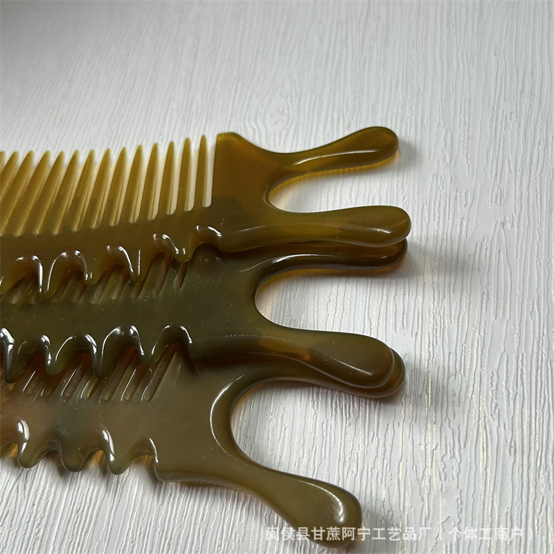 White Yak Horn Fine Tooth Comb Thickened Massage Comb 10-15CM Daily Hair Care Tool specifications