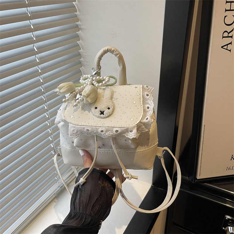 Mochila dulce y encantadora temperamento femenino estilo coreano estilo universal estrellas brillantes viajar mochila pequeña