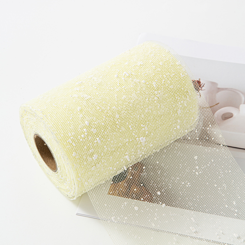 15cm de ancho de hilo de punto de nieve corto red floral rosa decoración manual envasado de hilo de malla material de papel de embalaje
