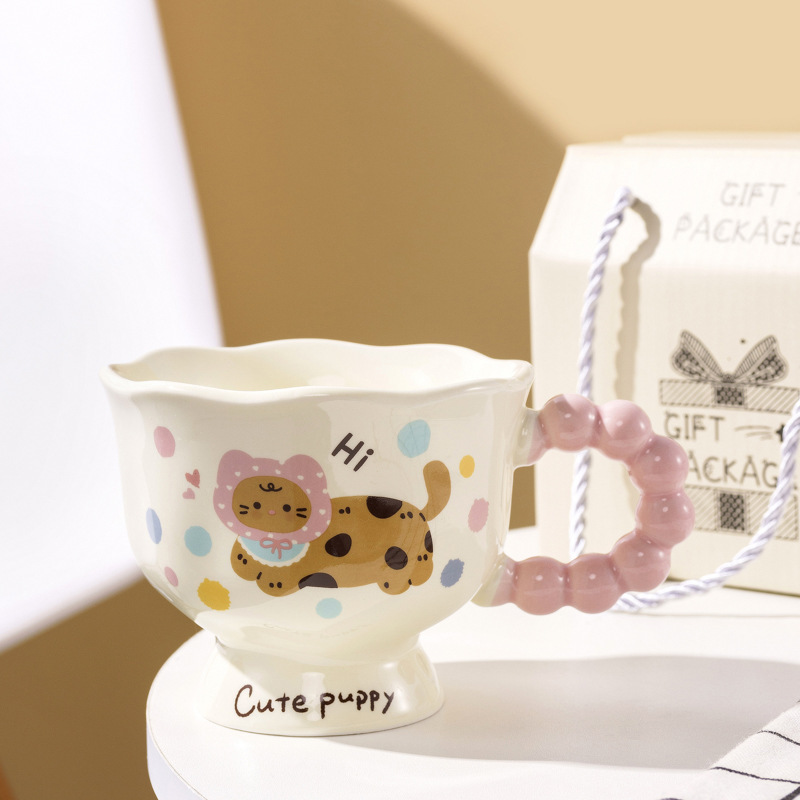 Ins風網赤熊マグカップ高颜値カップ陶磁器カップルカップ女子誕生日プレゼントお土産|undefined