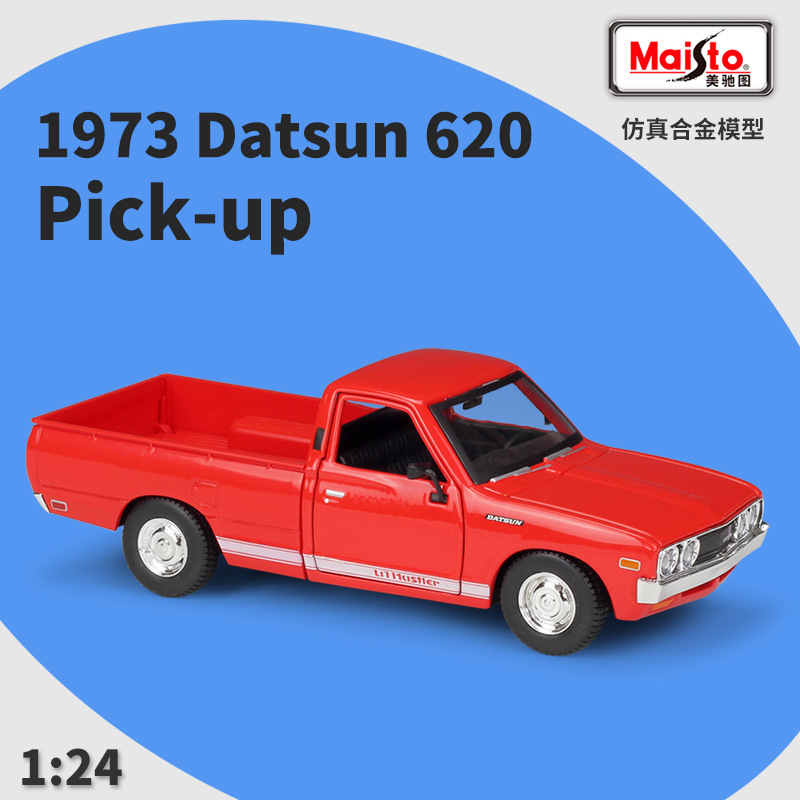 Maisto 1:24 1973 Datsun 620 Pick-up pickup simulation alloy finished car model Maisto 1:24 1973 Datsun 620 Pick-up pickup simulation alloy finished car model