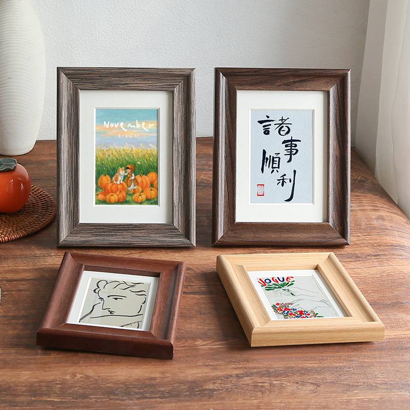 Solid wood table photo frame 10 inch 6 8 7 inch A4 wall hanging children's frame calligraphy creative log picture frame picture frame Solid wood table photo frame 10 inch 6 8 7 inch A4 wall hanging children's frame calligraphy creative log picture frame picture frame