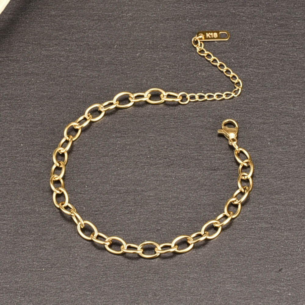 Fashion Sweet Cross Chain 18k Gold Titanium Steel Bracelet For Women display picture 5
