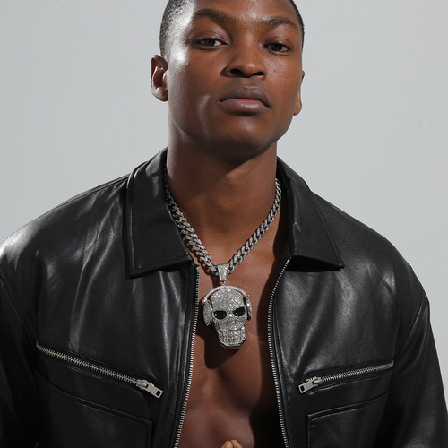 Enormous exaggerated skull pendant with full diamond Hip-Hop Cuban chain Luxury Pedant ghost head cross-border jewelry
