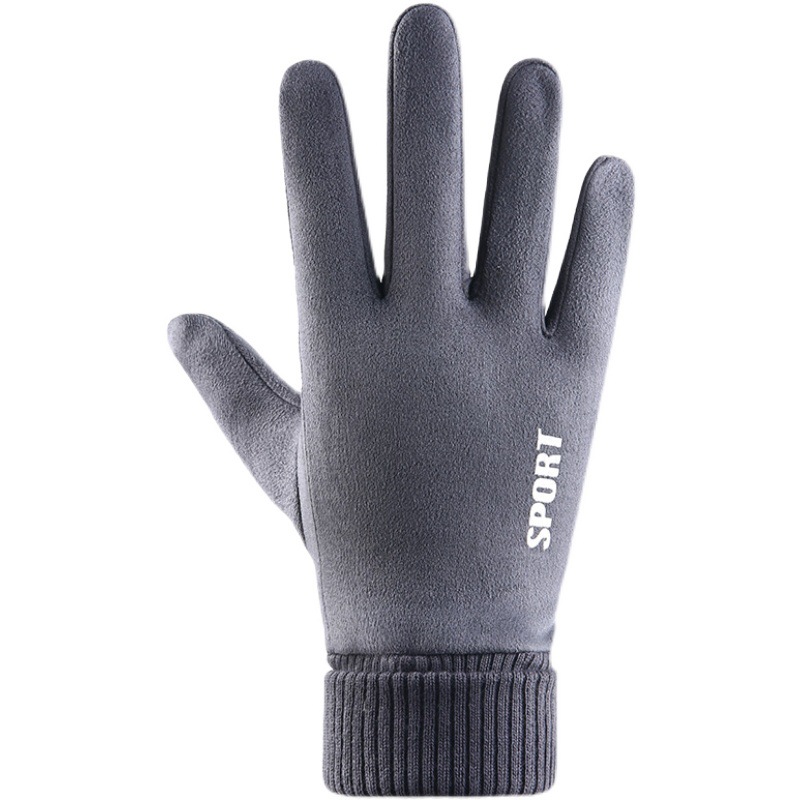 Touchscreen Warm Men's Autumn/Winter Gloves with Fleece Outdoor Sports Riding Slip-Resistant Windproof Waterproof Thin Gloves for Driving