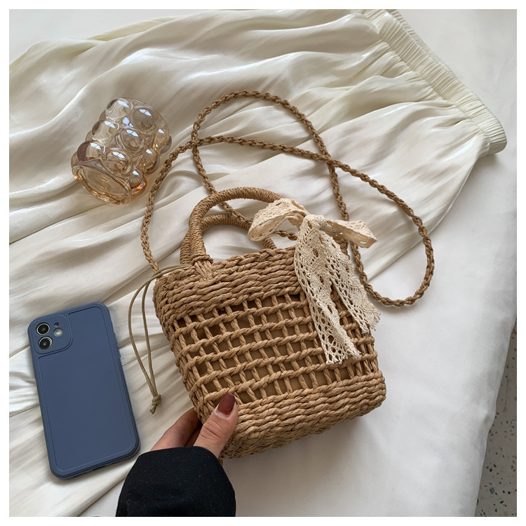 Geflochtene Strohtasche Für Den Sommer Am Strand Und Urlaub_voghion.com