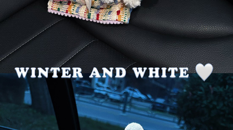 Cute Rabbit Heart-Shaped Car Tissue Box, Car Tissue Hanging Bag, In-Car Hanging Style High-End Tissue Box