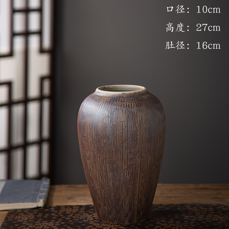 Jingdezhen nuevo jarrón de cerámica china planta maceta de flores de cerámica vintage flor seca sala de estar decoración moderna simple estricta