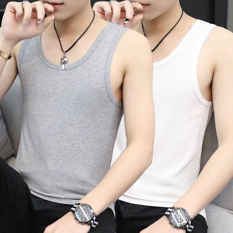 Chaleco de los hombres ropa interior deportiva verano hielo seda suelta camiseta sin mangas 2023 nuevo chaleco deportes bottoming camiseta hombres