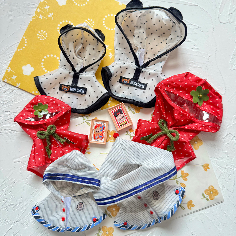 Excluding the Doll, Labubu Doll Clothes, Raincoat, Nyota Doll Outfit, T022 Summer Colorful Bear Raincoat Costume Excluding the Doll, Labubu Doll Clothes, Raincoat, Nyota Doll Outfit, T022 Summer Colorful Bear Raincoat Costume
