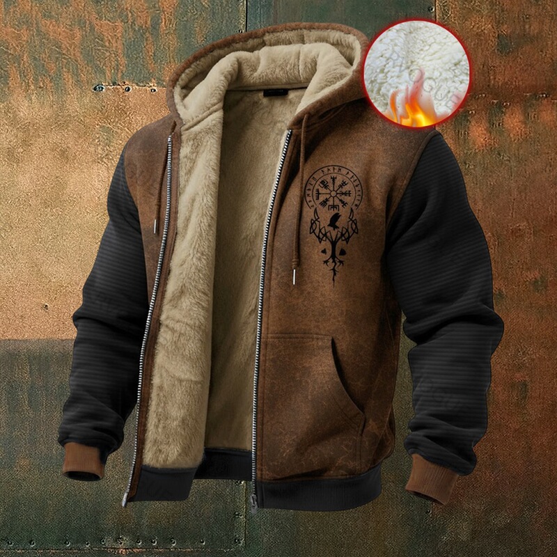 2025 Cross-Border Hot-Selling Fleece-Lined Thickened Winter Cotton Jacket for Men with Double-Layer Inner Lining and Thick Fleece for Warmth