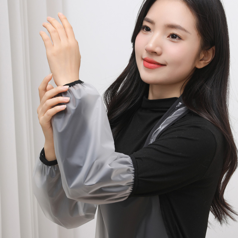 New Transparent TPU Kitchen-Specific Anti-Dirt and Oil Waterproof Sleeve for Women, Medium-Long Length, Durable, Scratch-Resistant, Thickened, Waterproof Arm Protector