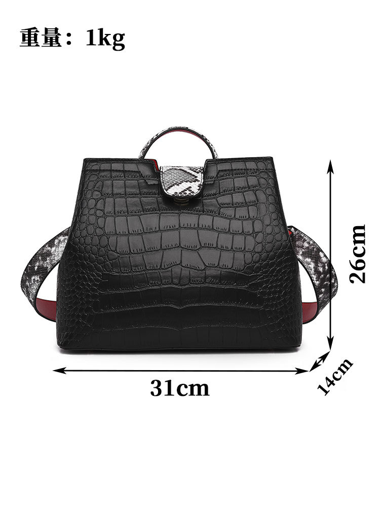 Cross-Border Tote Bag, New Crocodile Pattern Large-Capacity Bag, Fashionable and Stylish Women's Handbag, Versatile Commuter Bag for Women