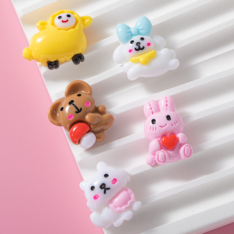 Directo de fábrica diy crema pegamento resina accesorios animales teléfono móvil shell taza de agua llavero parche jalea pegamento animal