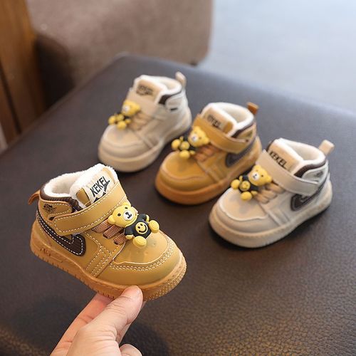  winter new baby cotton shoes 0-2 years old 1 soft-soled non-slip baby toddler shoes warm plus velvet men's and women's sneakers
