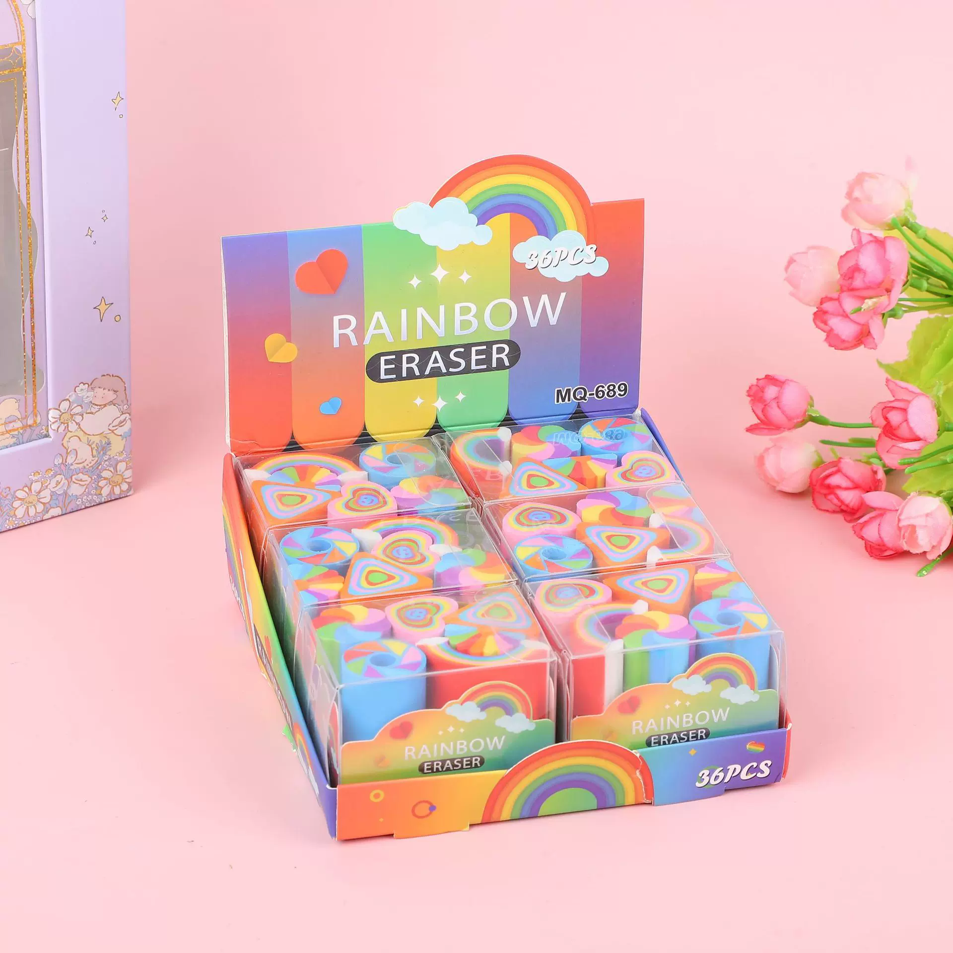 【超大号】TPR可切可爱彩虹学生儿童橡皮擦创意儿童卡通文具橡皮
