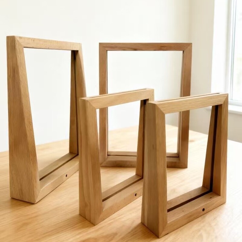 Solid beech wood photo frame, solid wood picture frame, tabletop beech wood hollow frame, wooden photo frame with rounded corners and mortise and tenon joints Solid beech wood photo frame, solid wood picture frame, tabletop beech wood hollow frame, wooden photo frame with rounded corners and mortise and tenon joints