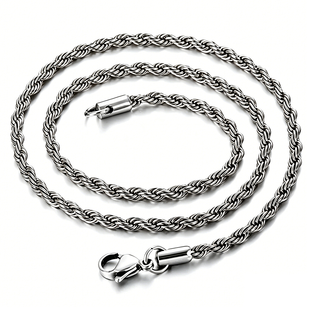 Collar de acero inoxidable sin decoloración de cadena de acero de titanio de alta calidad barata Hip Hop hombre con cadena de cadena image 5