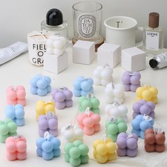 小魔方造型香薰蜡烛卧室创意摆件网红拍照道具情人节礼物跨境专供