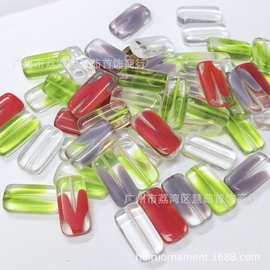 DIY散珠94024-25x13mm扁长方形-捷克进口高温机压琉璃-60颗装特卖