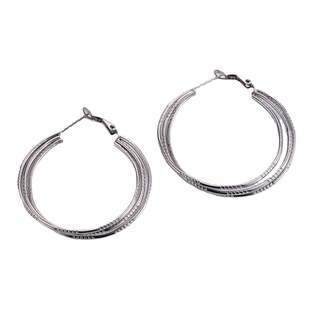 AML [2022 new] pattern round steel earrings Internet celebrity style simple fashion jewelry women's jewelry