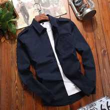 外贸直供男制感炸街衬衫长袖军装百搭休闲潮牌棉质纯色外套批发