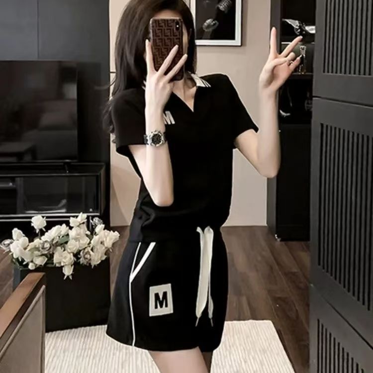 Women's Summer Running Outfit Set - Breathable Short Sleeve Top & Athletic Shorts For Casual Sportswear​_ecoleips.com