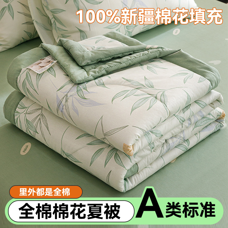 Edredón de aire acondicionado lavable de algodón de clase A, núcleo de edredón de algodón de Xinjiang, edredón de algodón impreso de verano, edredón de regalo doble