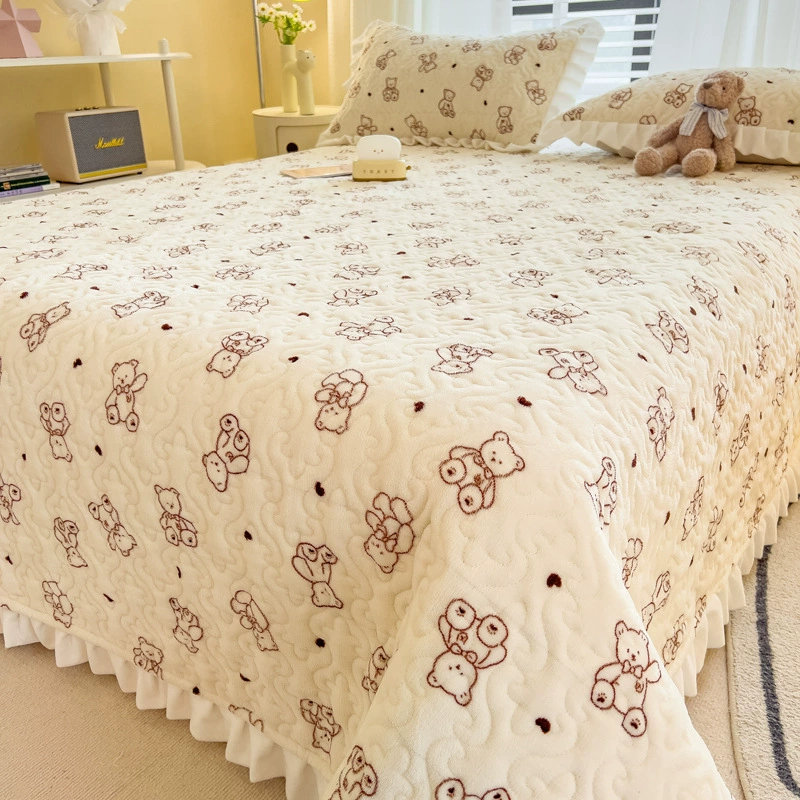 Стеганый набор, коралловый лист, фланелевое одеяло, 3 шт., увеличенная толщина