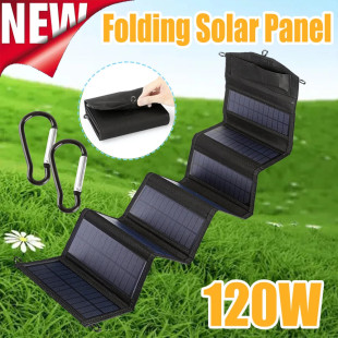 Cross-Border Supply of 20W Foldableing Solar Panel Monocrystalline Silicon Dual USB Output for Camping Style Mobile Phone Charging