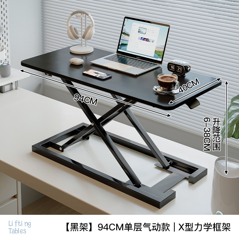 Escritorio de pie, se puede levantar y ajustar, escritorio de computadora portátil, soporte de computadora portátil, mesa de trabajo plegable, aumento de escritorio