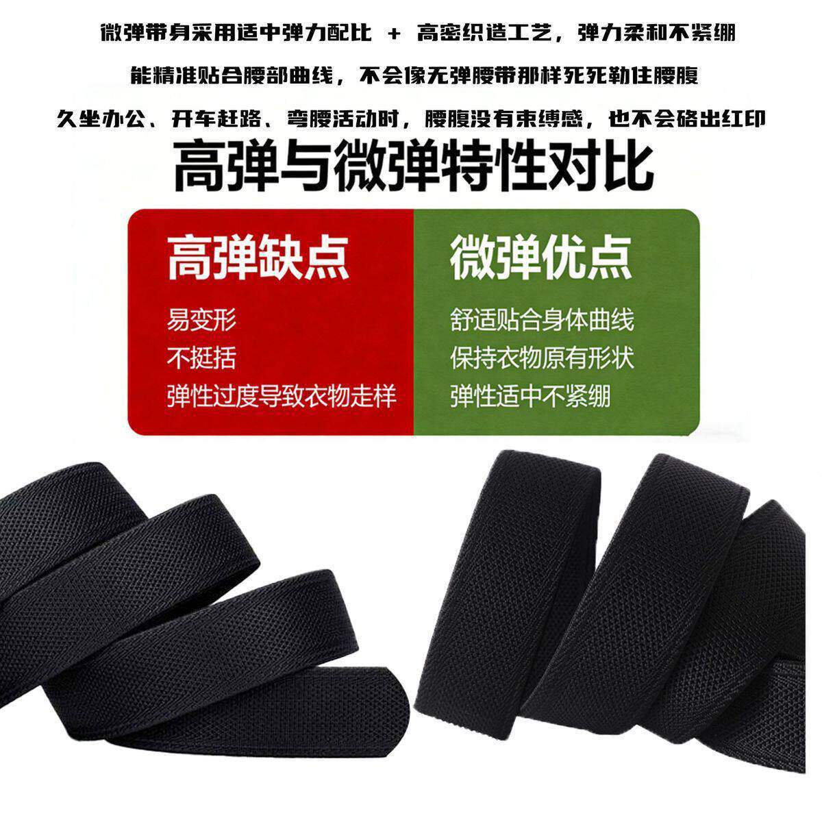 Tactical Elastic Waist Belt for Men - New Outdoor Quick Release Double-Buckle Canvas Nylon Woven Adjustable Belt