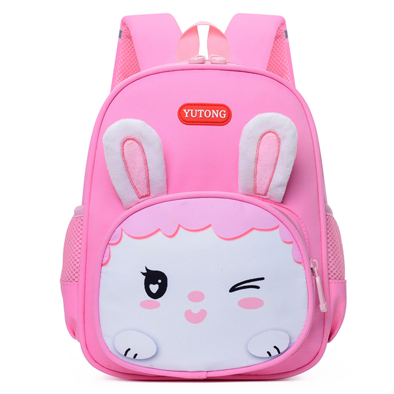Cutie conejo niña mochila transpirable dibujos animados mochila de jardín de infantes niños 3 años 5 años mochila ligera