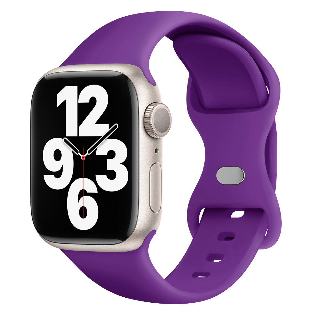 Aplicable AppleWatch Butterfly Buckle Silicone Deportivo correa de reloj Iwatch9876 generación / se inteligente