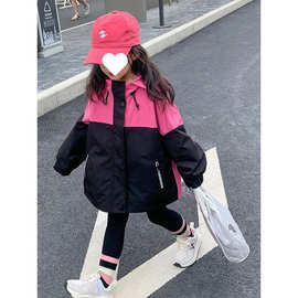 女童秋装儿童冲锋衣2025春秋新款女宝宝外套洋气童装中大童上衣潮